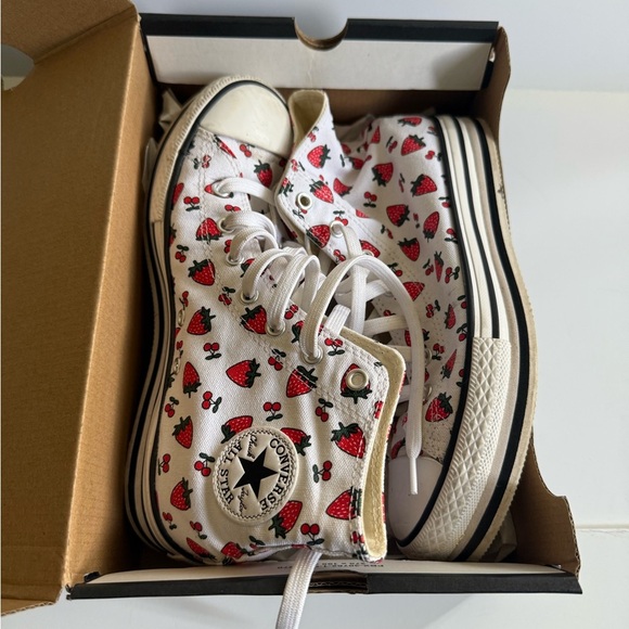 Converse White Garnet High-Top platform Sneakers junior 5 - Picture 2 of 5